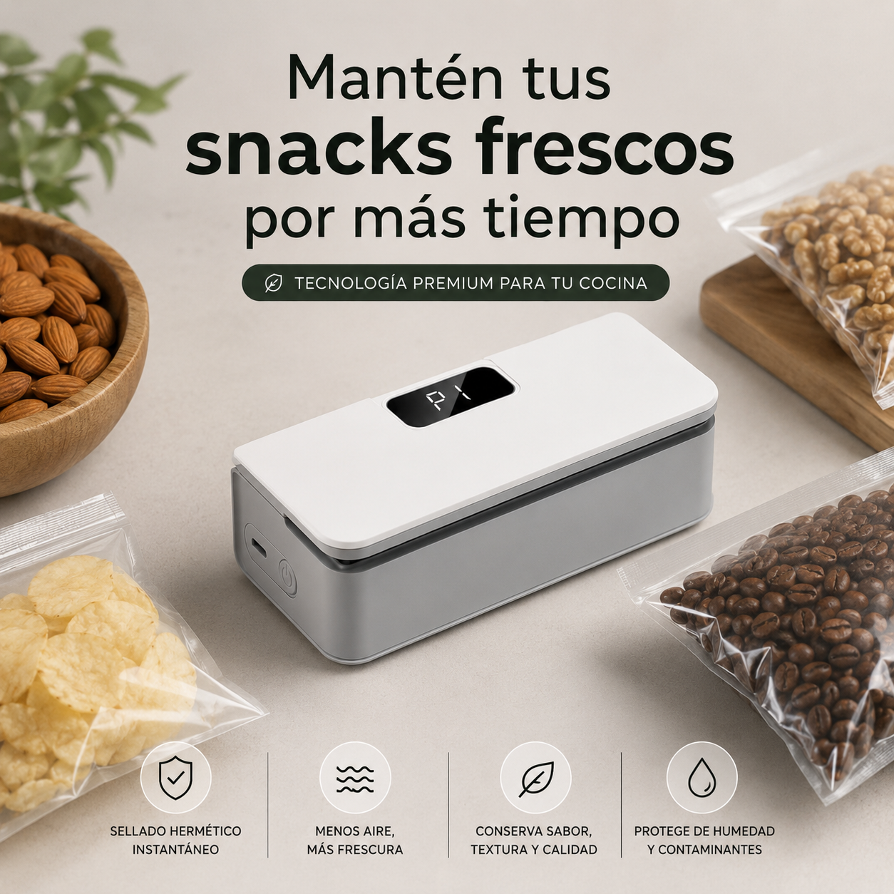 Mini Selladora Portátil De Alimentos